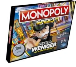 Hasbro Gaming Monopoly Speed Brettspiel, Monopoly In Weniger Als 10 Minuten, Eine Schnelle Version Des Monopoly Brettspiels Ab 8 Jahren, Spiel Für 2–4 Spieler